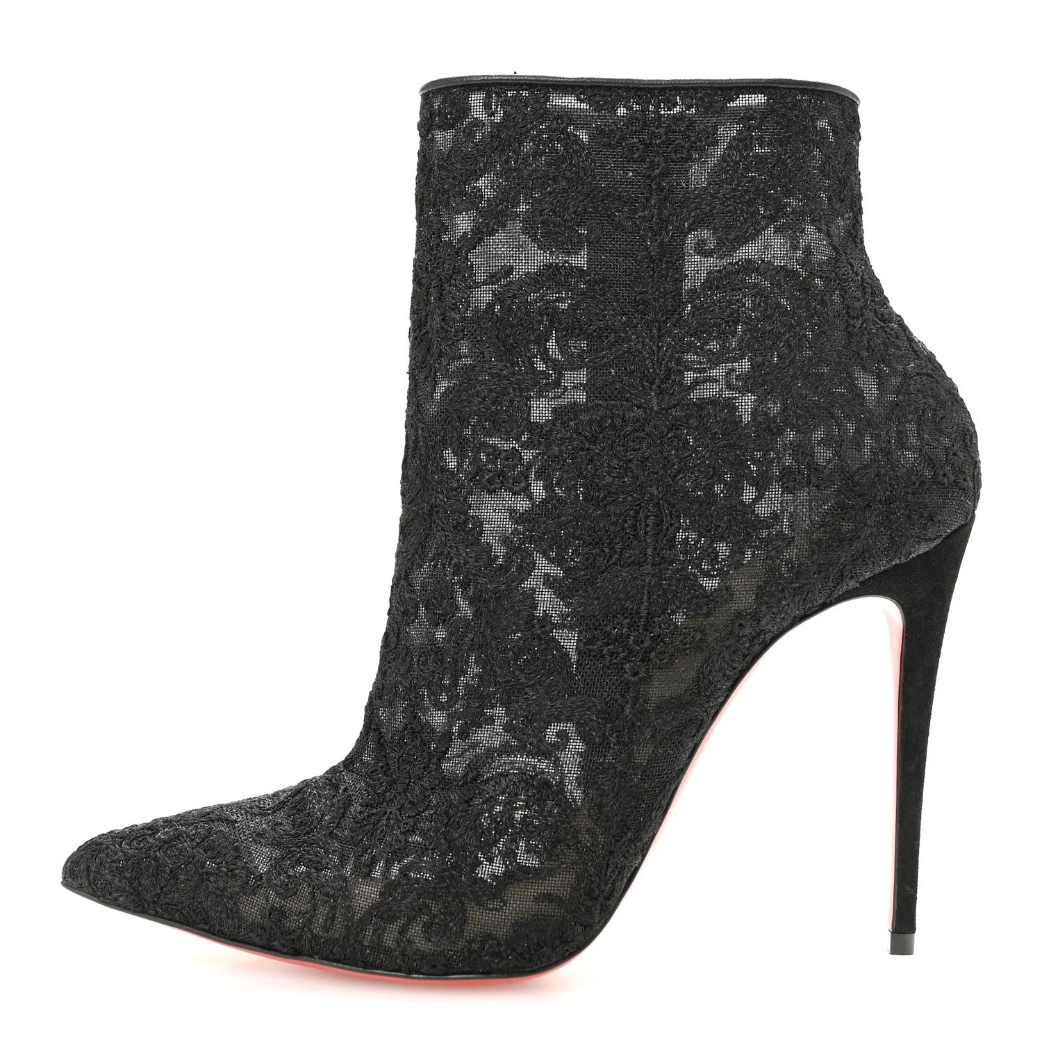 Christian Louboutin — Lace Specchio Gipsybootie 100 Ankle 37.5 — Designer Shoe — resale