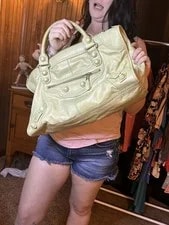 Balenciaga Large Satchel Top Handle Zip Studded Buckle Mirror 4