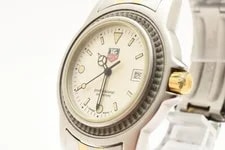 TAG Heuer 955.713G Quartz 36mm White Dial Gold Silver Band From Japan 2