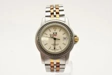 TAG Heuer 955.713G Quartz 36mm White Dial Gold Silver Band From Japan 3