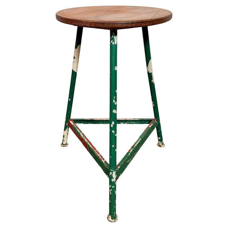 Green Industrial Workshop Stool, 1960s — Furniture — resale
