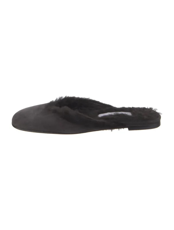 Jimmy Choo — Fur Trim Mules — Designer Shoe — resale