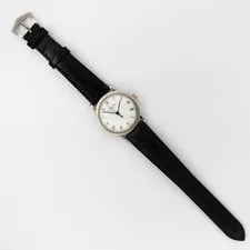 Patek Philippe Calatrava 18K White Gold Automatic Date Black Leather Band 3802G 2