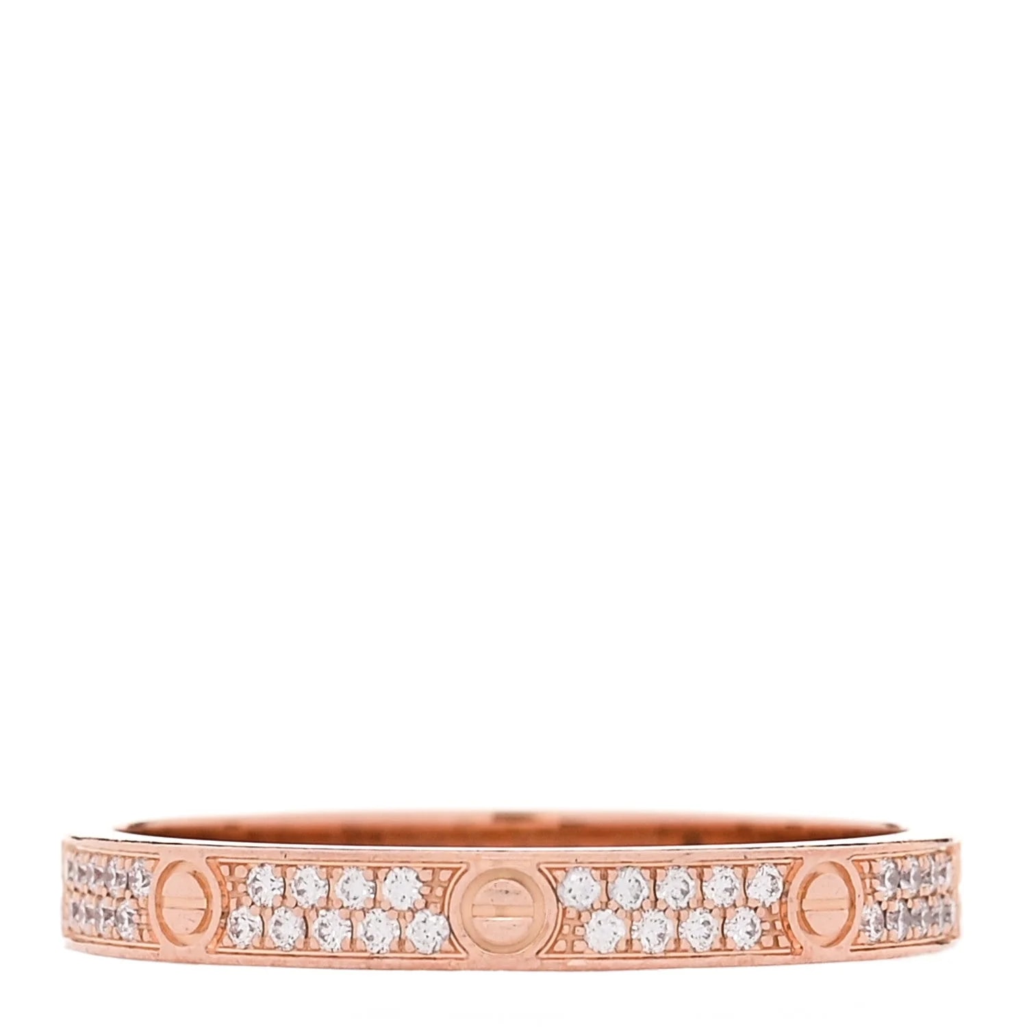 18K 2.6mm Love Paved Band 54 6.75 3