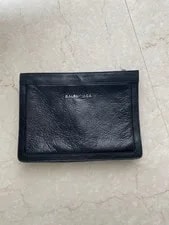 Balenciaga Logo Zip Closure Medium Italy Auth 3