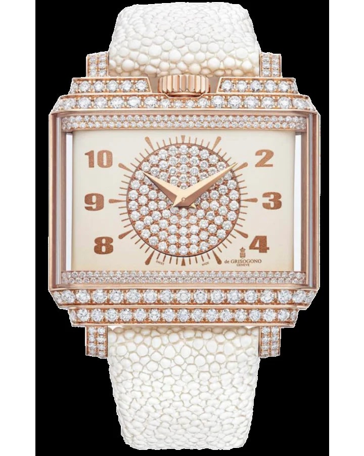 Worldofluxuryus — De Grisogono New Retro 18K Rose Gold & Diamonds — Watch — resale