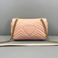 Auth Gucci GG Marmont Light Chevron Chain Crossbody 3