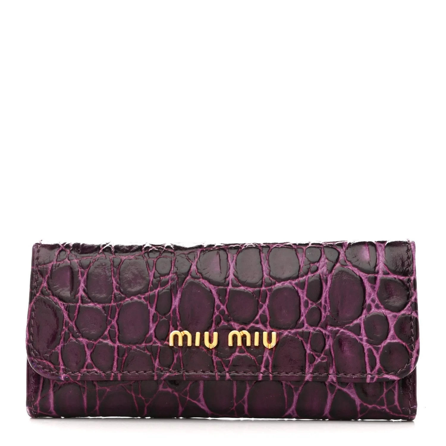 Miu Miu — Embossed Card Holder Key Ring Petunia — Accessory — resale