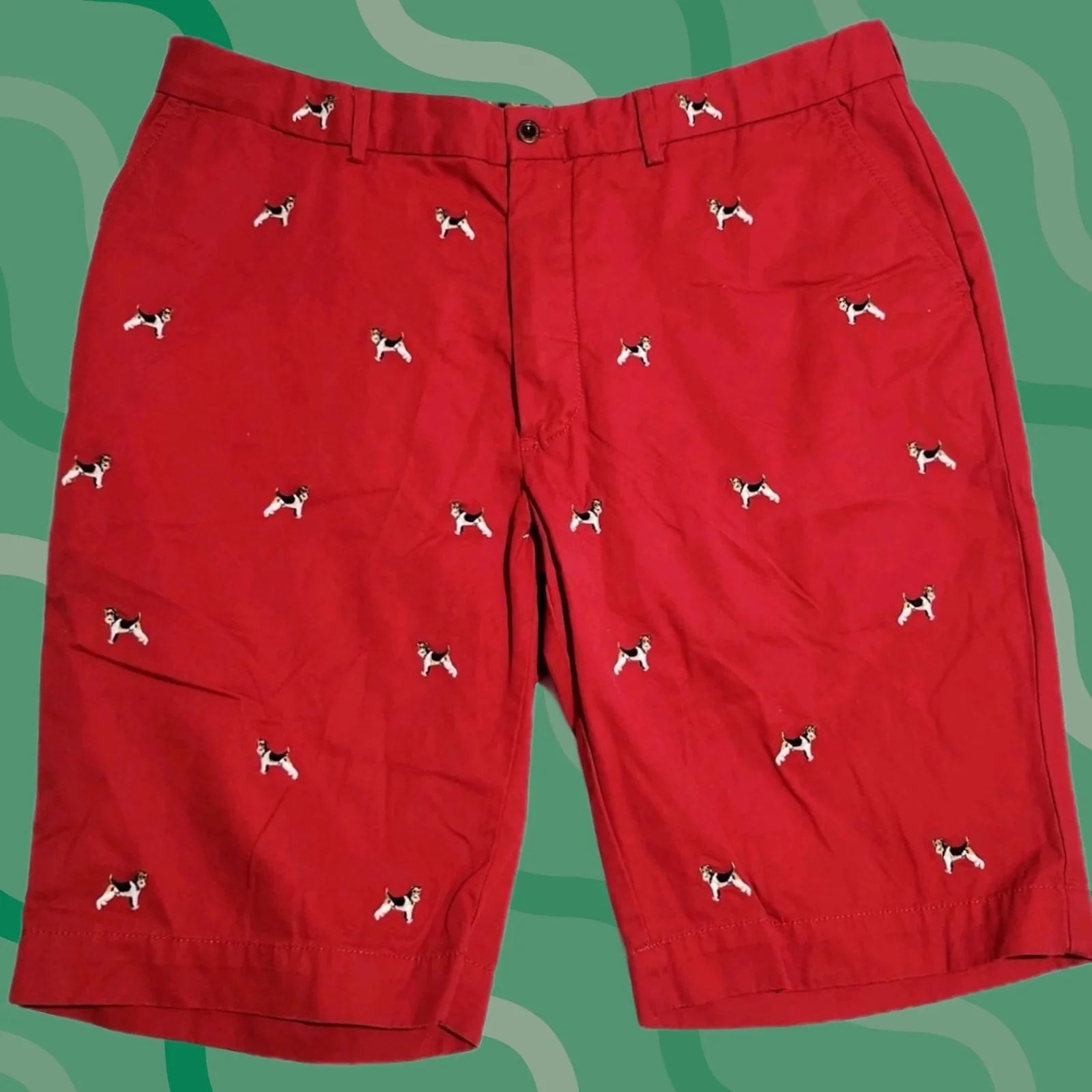Polo Ralph Lauren — Polo Ralph Lauren Bermuda Shorts All Over Embroidered Schnauzer Dog — streetwear — resale