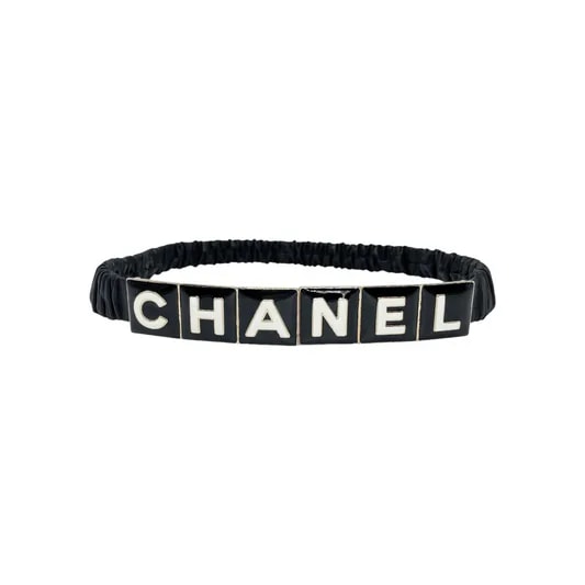 Chanel — Chanel Logo Enamel Stretch Belt — Accessory — resale