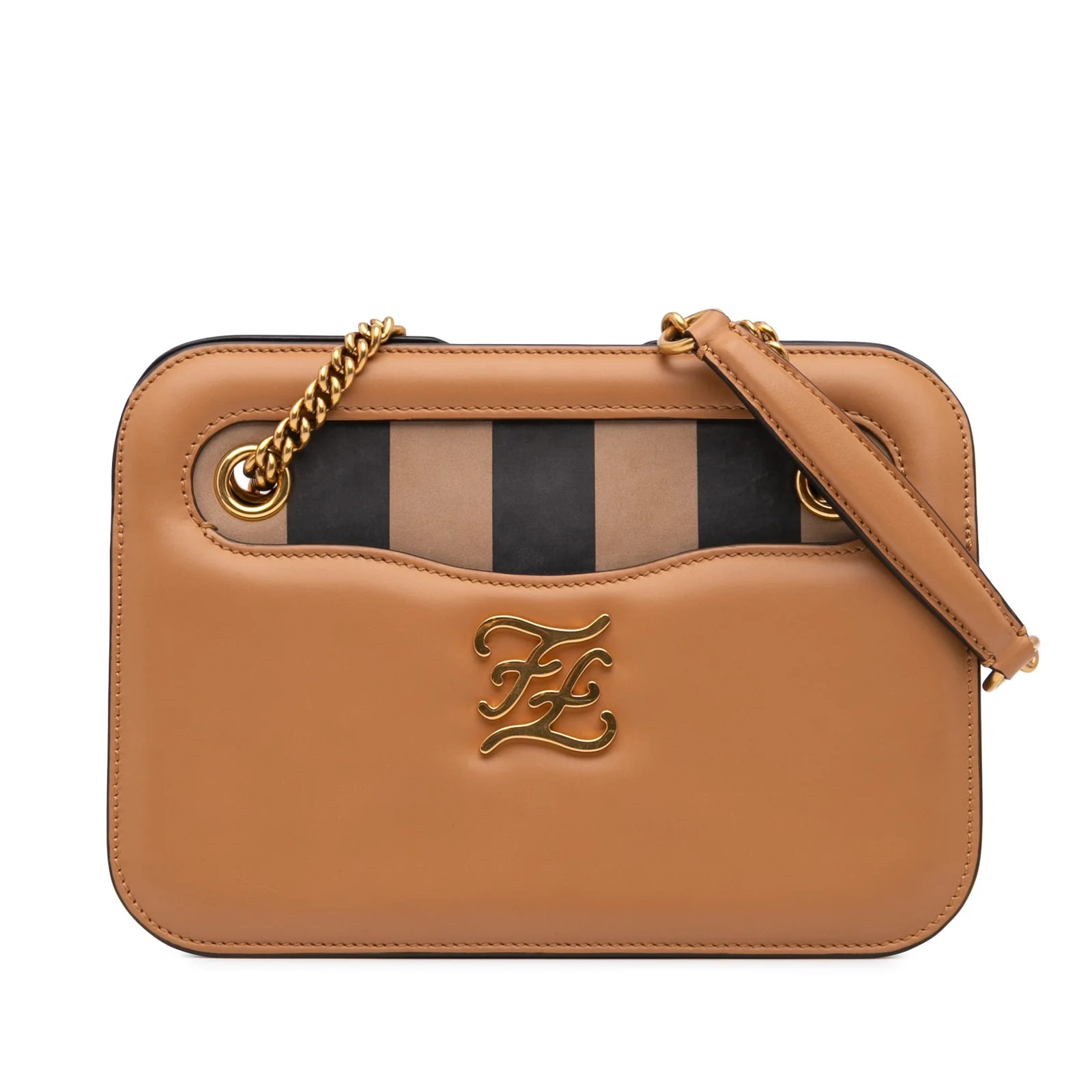 Fendi — Vitello King Pequin Karligraphy Pocket — Handbag — resale