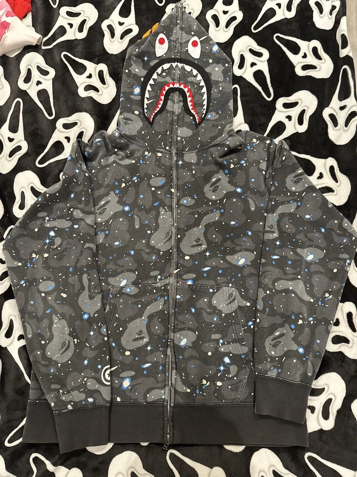 BAPE — Bape Shark Space Camo Zip Hoodie — streetwear — resale