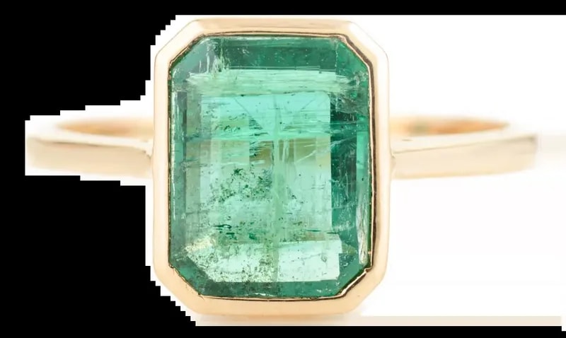 Classical Roman Style Natural Emerald Solitaire Ring in 14k Gold Size 7 — Jewelry — resale