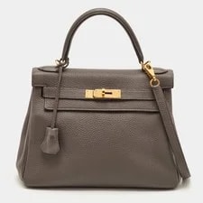 Hermès — Hermes Kelly Retourne 28 Finish Etain Top Handle — Handbag — resale