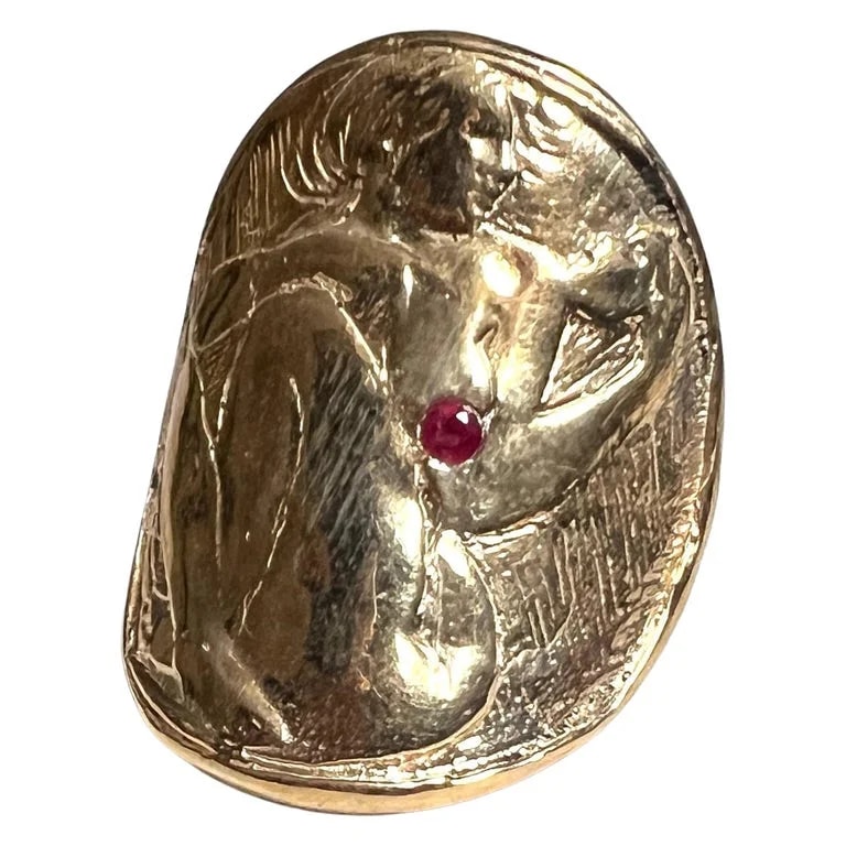 J Dauphin — Coin Cocktail Naked Woman Medal Signet — Jewelry — resale
