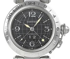 Cartier Pasha C Meridian Big Date Automatic W31049M7 35mm Black Dial GMT 3