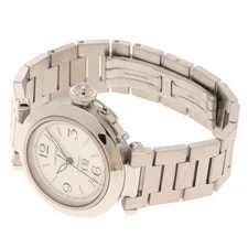 Cartier Pasha C Big Date W31044M7 Stainless Steel 35mm White Dial #DW2713 3