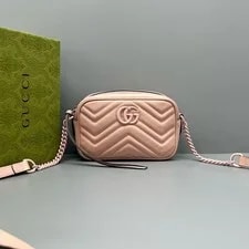 Gucci — Gucci GG Marmont Mini Pastel Chevron Chain Crossbody Auth — Handbag — resale