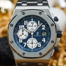 Audemars Piguet — Audemars Piguet Royal Oak Offshore Blue Dial Beast on Bracelet - 25721ST — Watch — resale