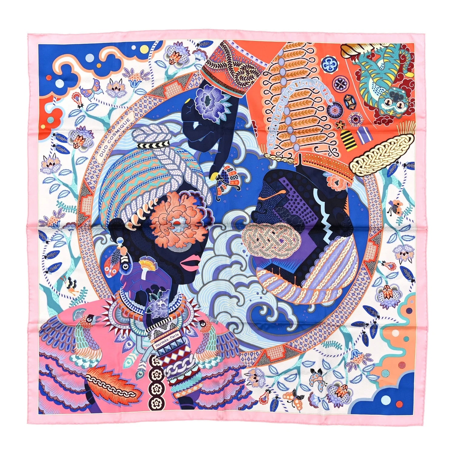 Hermès — Twill Duo Cosmique Scarf 90 Pale — Accessory — resale