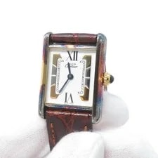 Cartier Tank Must W1006354 Stainless Steel / Gold Plated / Leather #TZW453 4