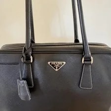 Prada Satchel Top Handle Zip Logo Pockets 4