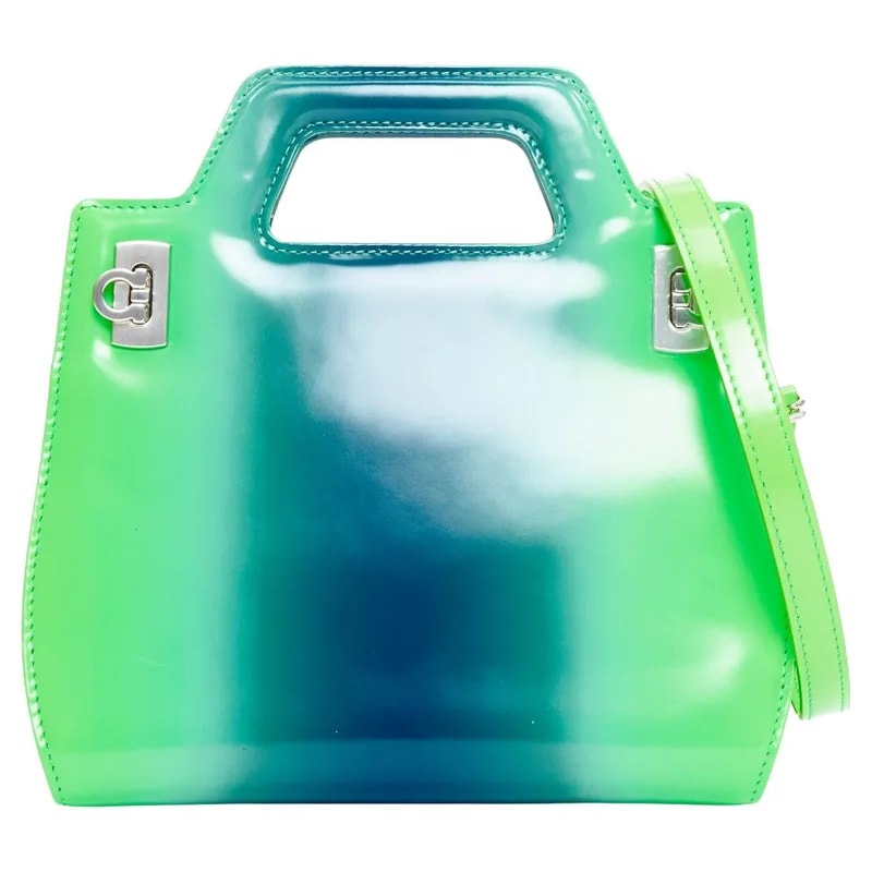 Ferragamo — Ferragamo Maximilian Davis 2023 Runway Mini Wanda Airbrush Calf — Handbag — resale