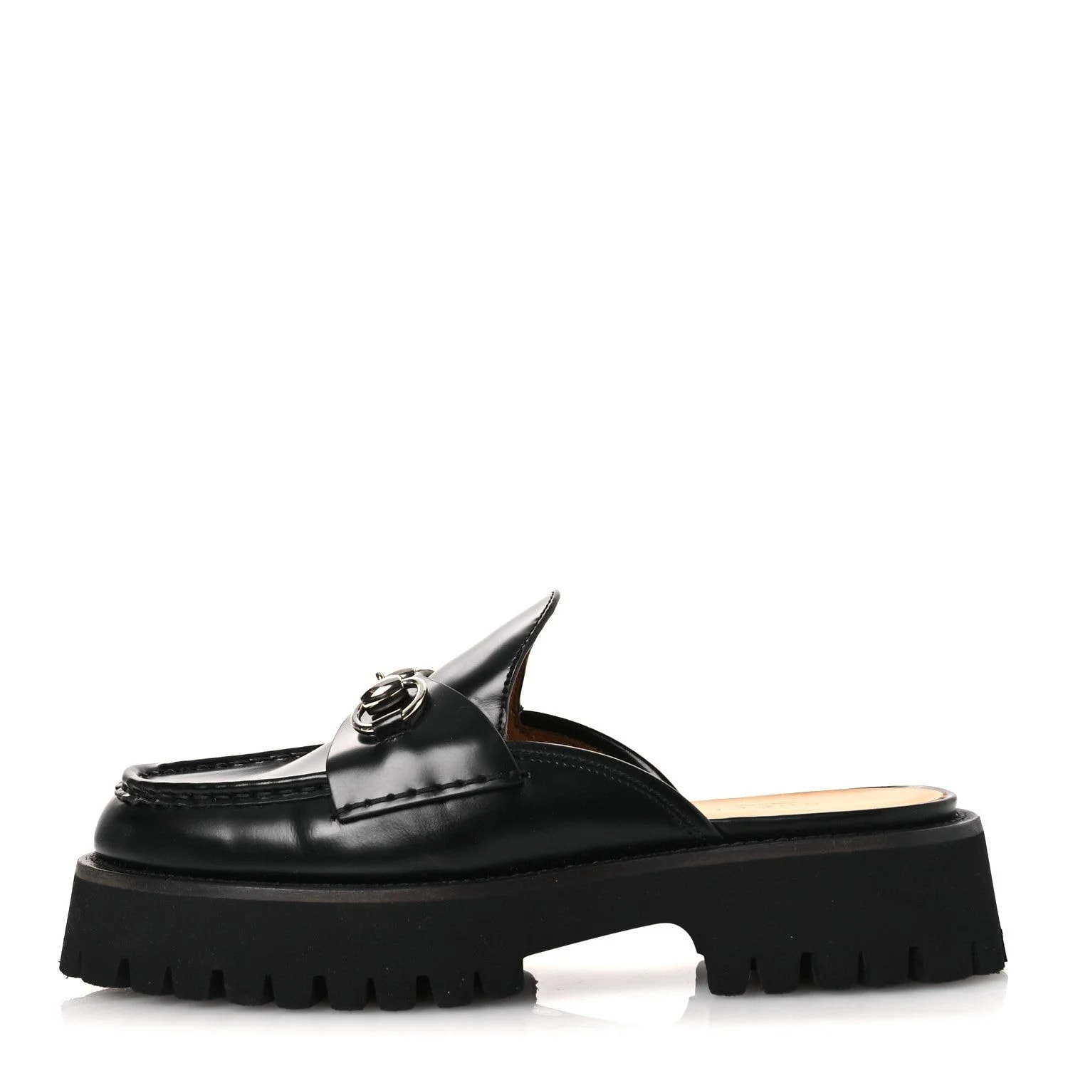 Gucci — Cordovan Lux Sylke Horsebit Platform Mules 37 — Designer Shoe — resale