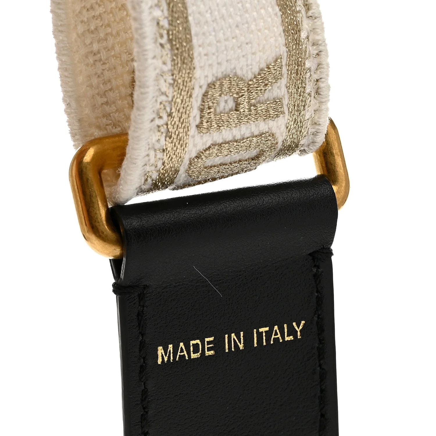 Embroidered Shoulder Strap White Gold 3
