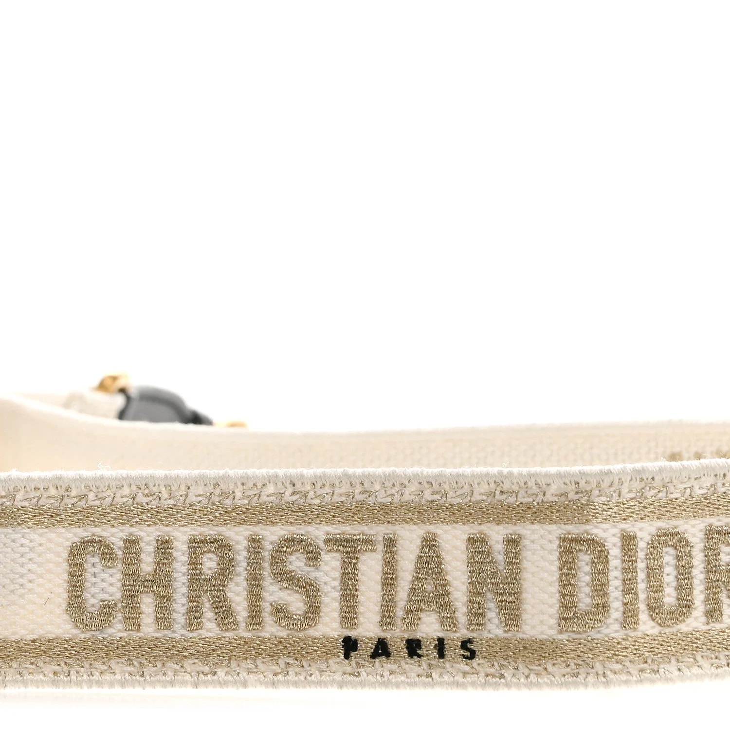 Embroidered Shoulder Strap White Gold 4