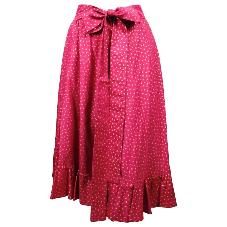 Yves Saint Laurent, Yves Saint Laurent Rive Gauche — 1970's Saint Laurent and Skirt With Ruffled Hem and Long Belt — Accessory — resale
