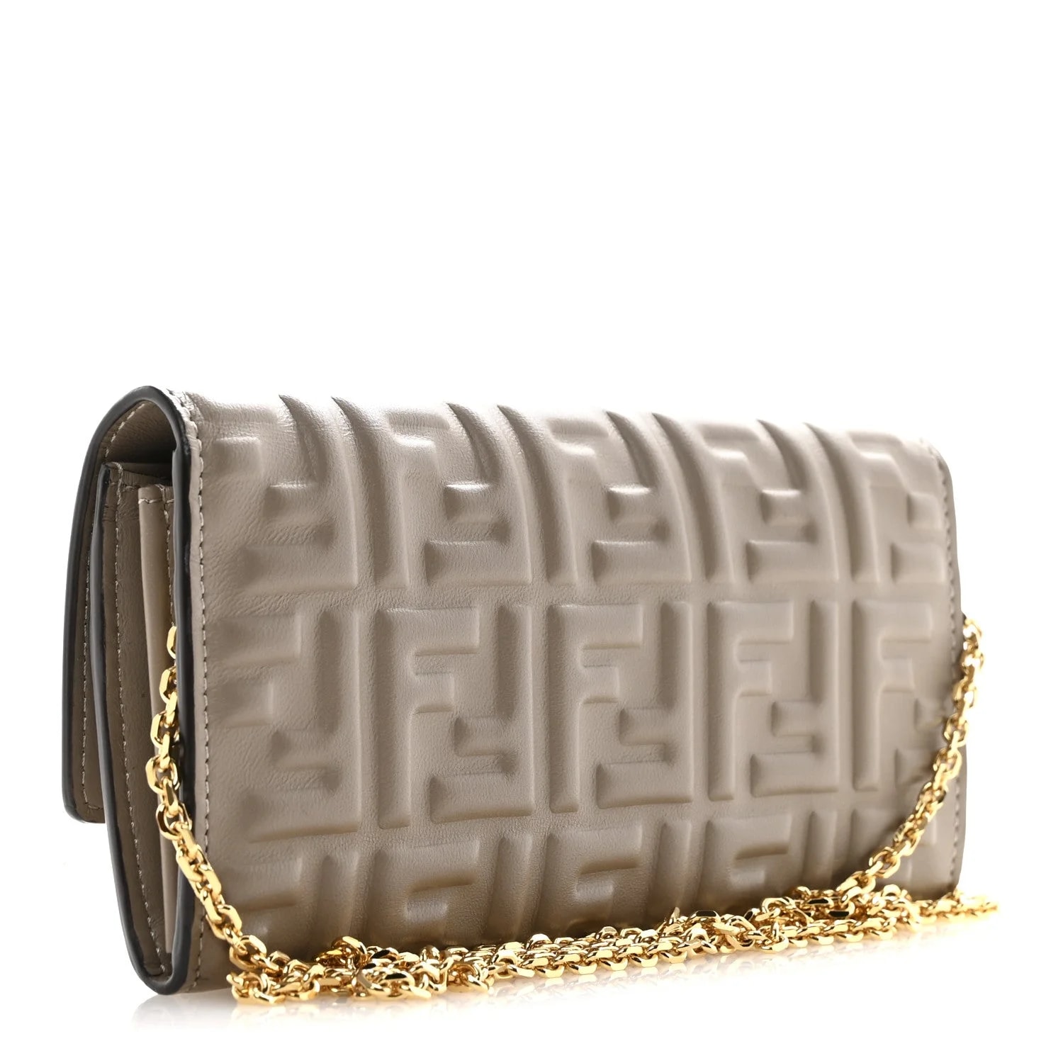 Matisse Embossed Continental Wallet on Chain Tortora 3