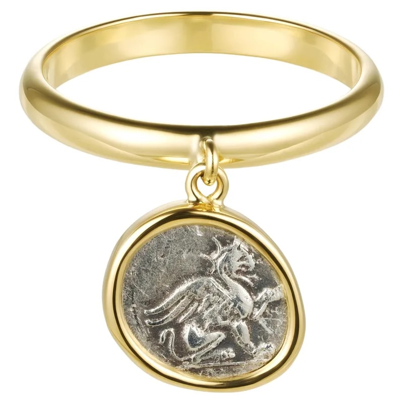 Dubini Griffin Chelys Flip Ancient Coin 18 Karat Yellow Gold 2