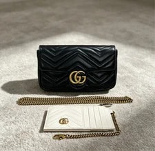 Gucci — Gucci GG Marmont Super Mini Chevron Chain Strap — Handbag — resale