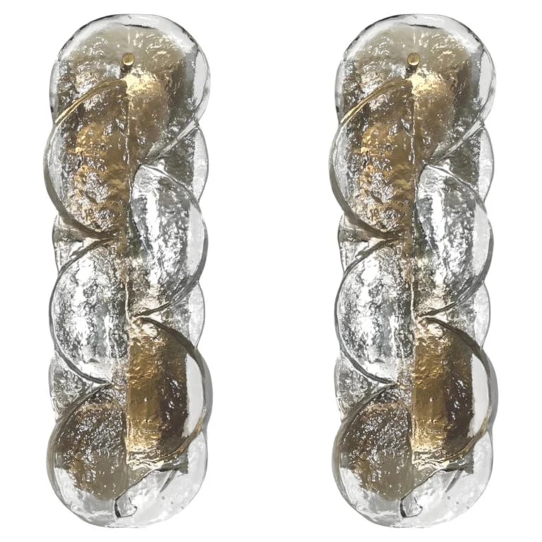 Austrian Mid-Century Pair of "Citrus" Murano Wall Sconces By Kalmar, 1970s — lighting — resale