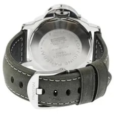 Panerai Luminor Acciaio PAM01090 44mm SS Black Dial Leather Automatic Date #C183 3
