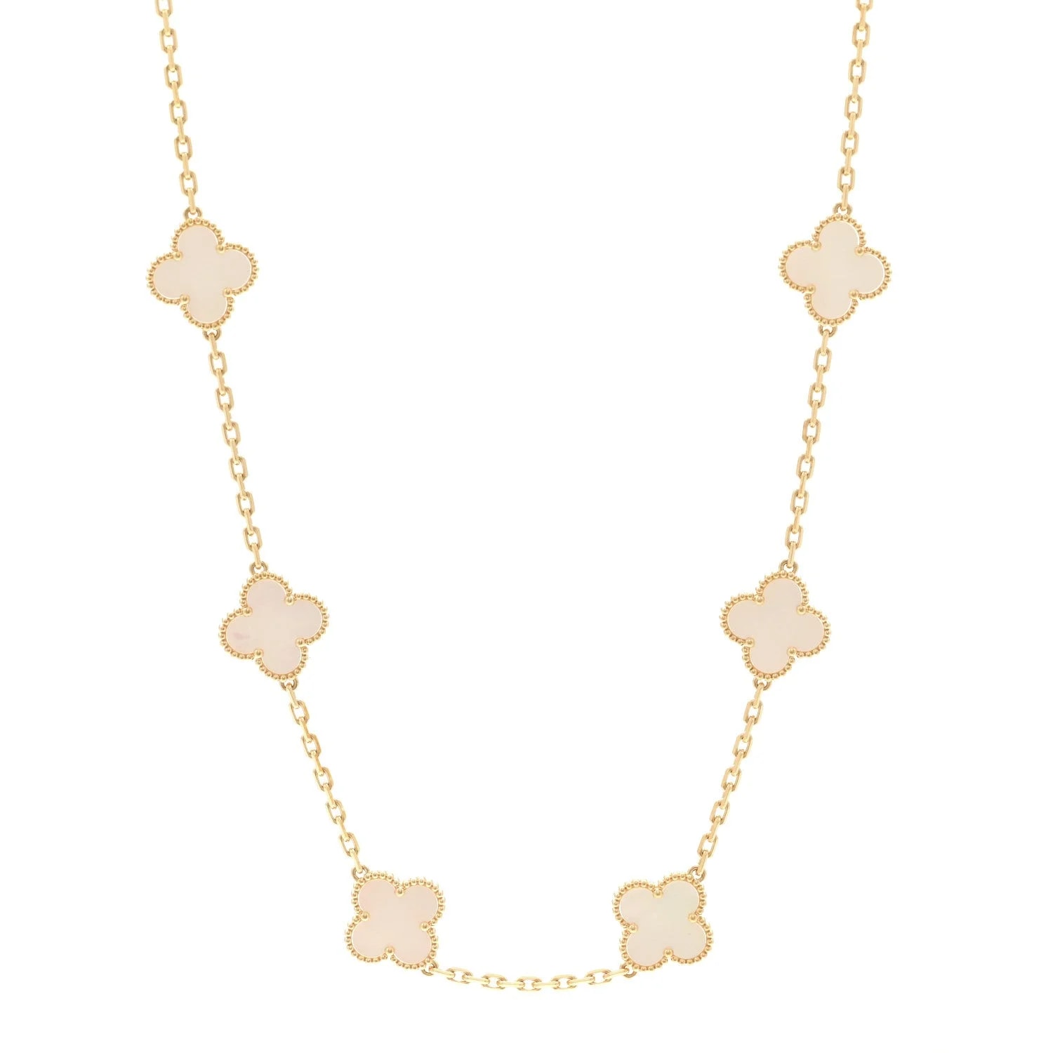 Van Cleef & Arpels — 18K Yellow Gold Mother of Pearl 10 Motifs Alhambra — Jewelry — resale