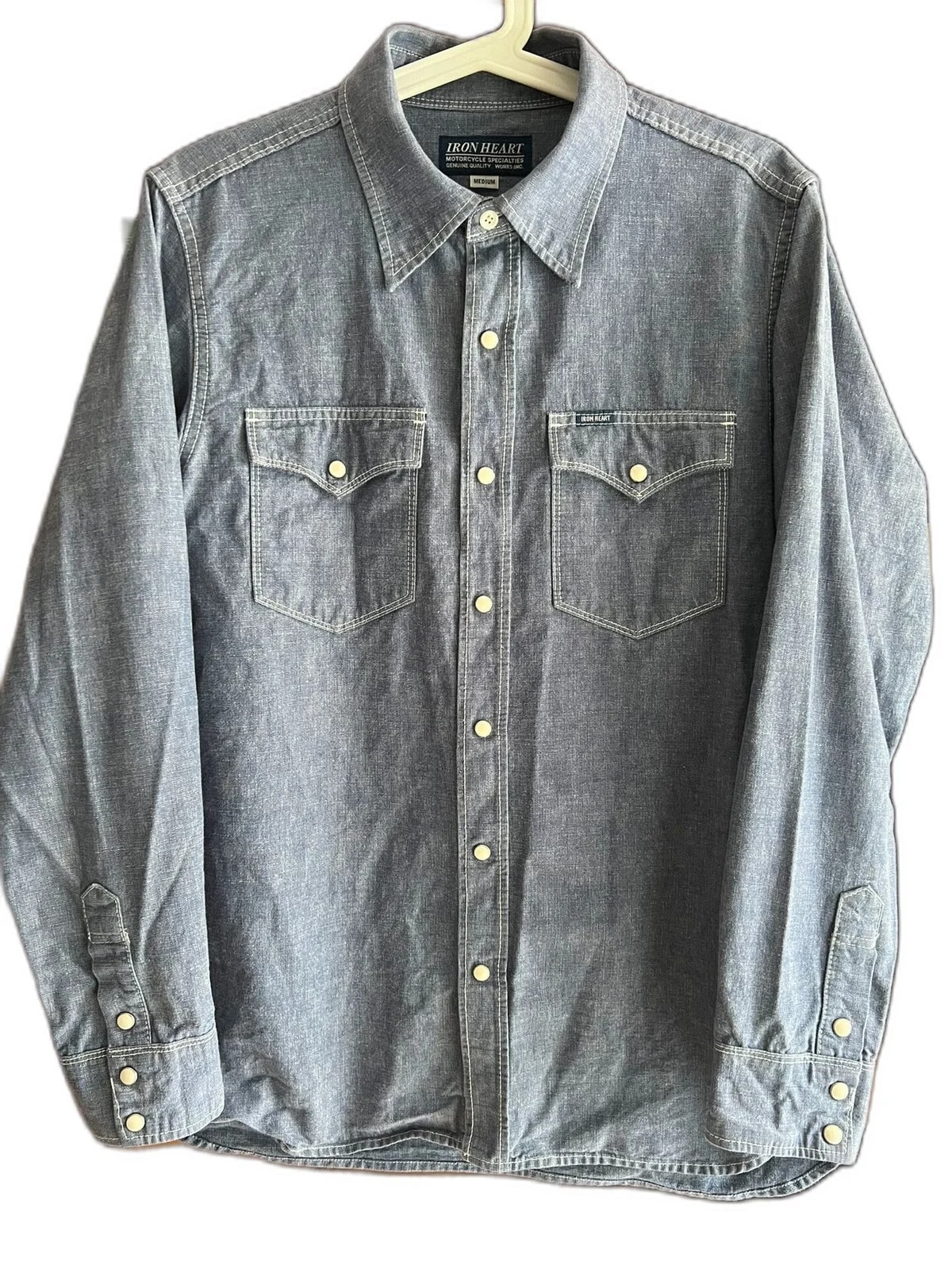 Iron Heart Indigo Selvedge Denim Work Shirt — streetwear — resale