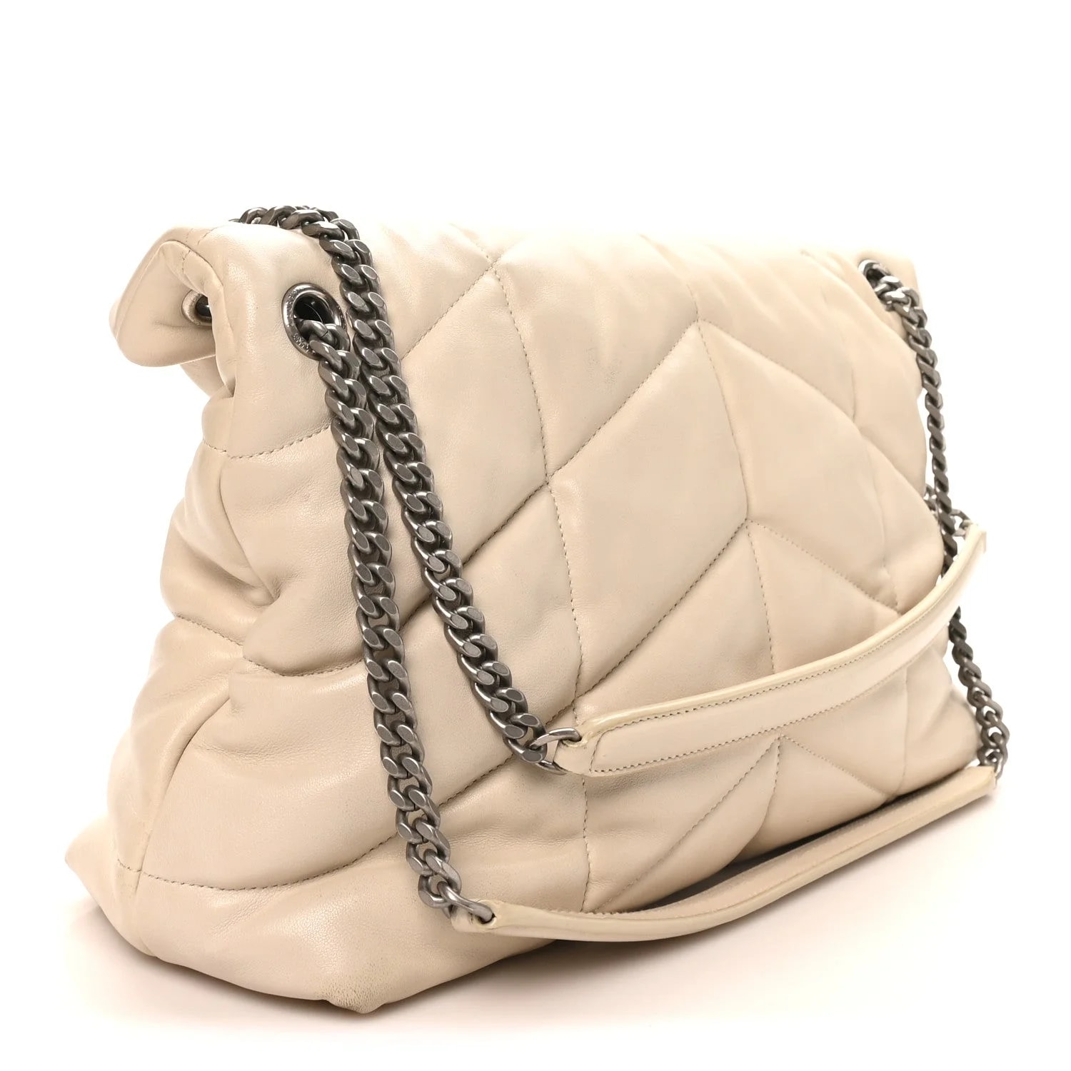 Toy Loulou Puffer Chain Satchel Crema Soft 3