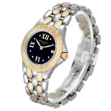 Patek Philippe Neptune Steel Yellow Gold Black Diamond Dial Watch 4880 4