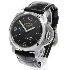 Panerai — Panerai Luminor 1950 3 Days GMT PAM01321 44mm SS Black Dial Leather Strap #C142 — Watch — resale