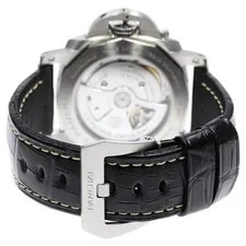 Panerai Luminor 1950 3 Days GMT PAM01321 44mm SS Black Dial Leather Strap #C142 2