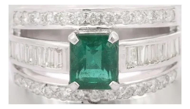 Engagement Band , 1.36ct in 18k White Gold Size 7 — Jewelry — resale