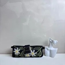 Fendi Baguette Floral Lace Textile Crossbody 2