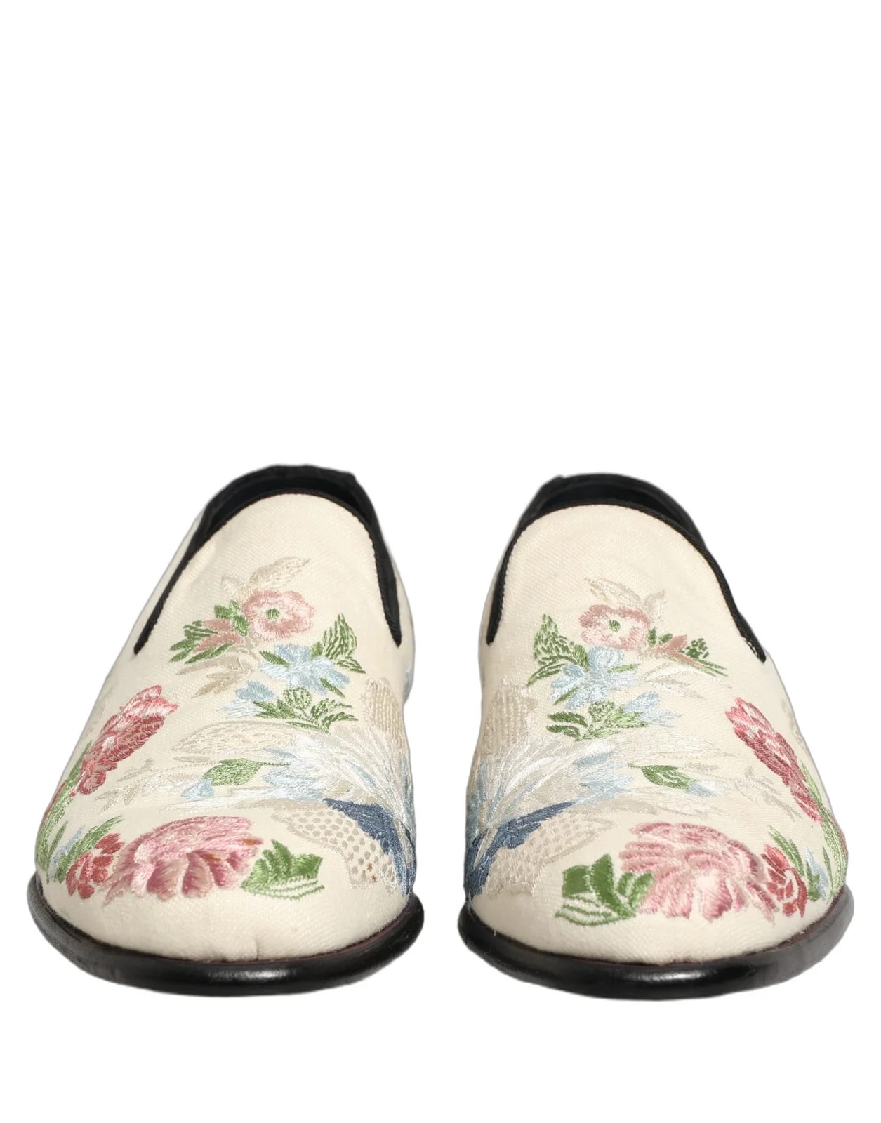 Dolce & Gabbana Floral Embroidery Dress Loafers Shoes 2
