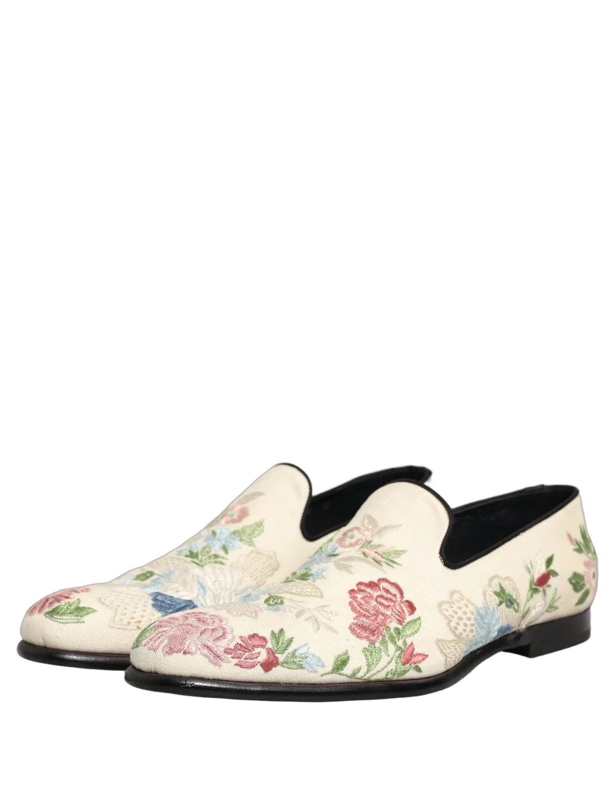 Dolce & Gabbana Floral Embroidery Dress Loafers Shoes 4