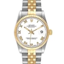 Rolex — Rolex Datejust 31 Midsize White Roman Dial Steel Yellow Gold 68273 — Watch — resale
