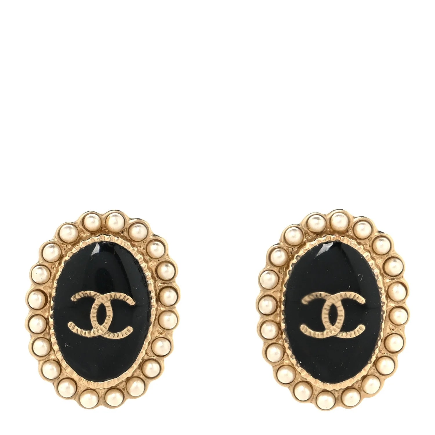Chanel — Enamel CC Oval — Jewelry — resale