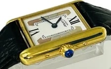 Cartier Must de Tank W5057001 Silver 20mm White Dial Gold Bezel Quartz #WJW283 4