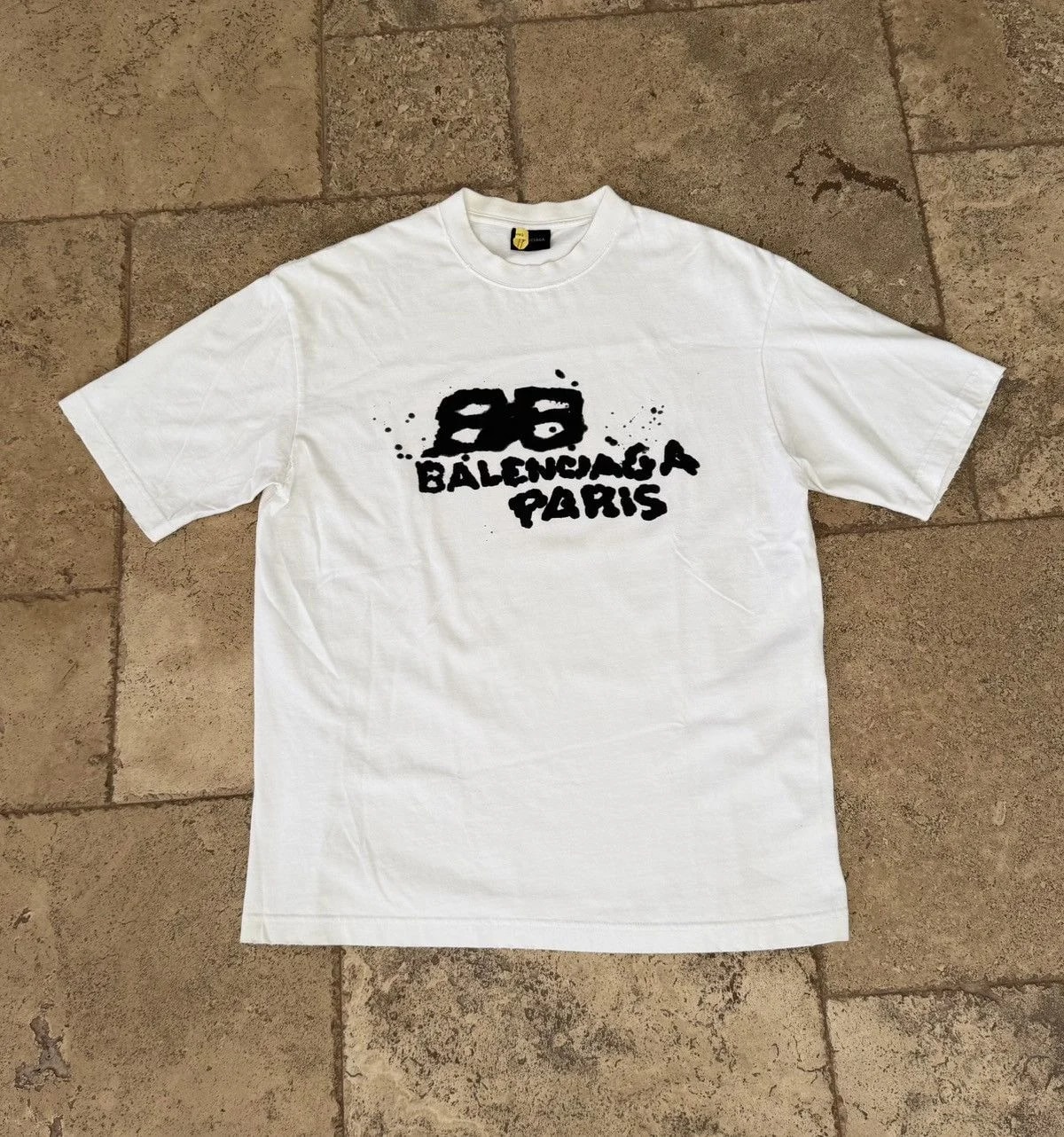 Balenciaga — Balenciaga Hand Drawn BB Icon Distressed Tee — streetwear — resale